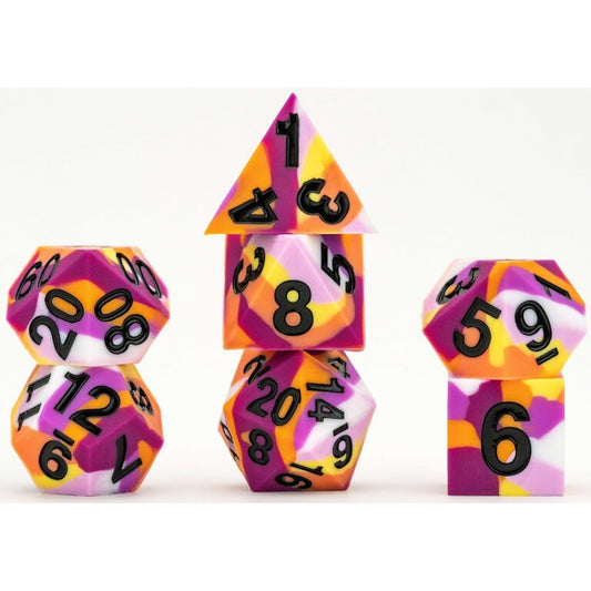 FanRoll Pride Sharp Edge Silicone Rubber Poly Dice Set