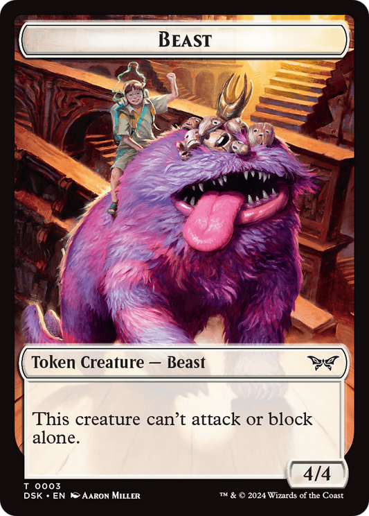 Beast // Manifest Double-Sided Token [Duskmourn: House of Horror Tokens] Foil