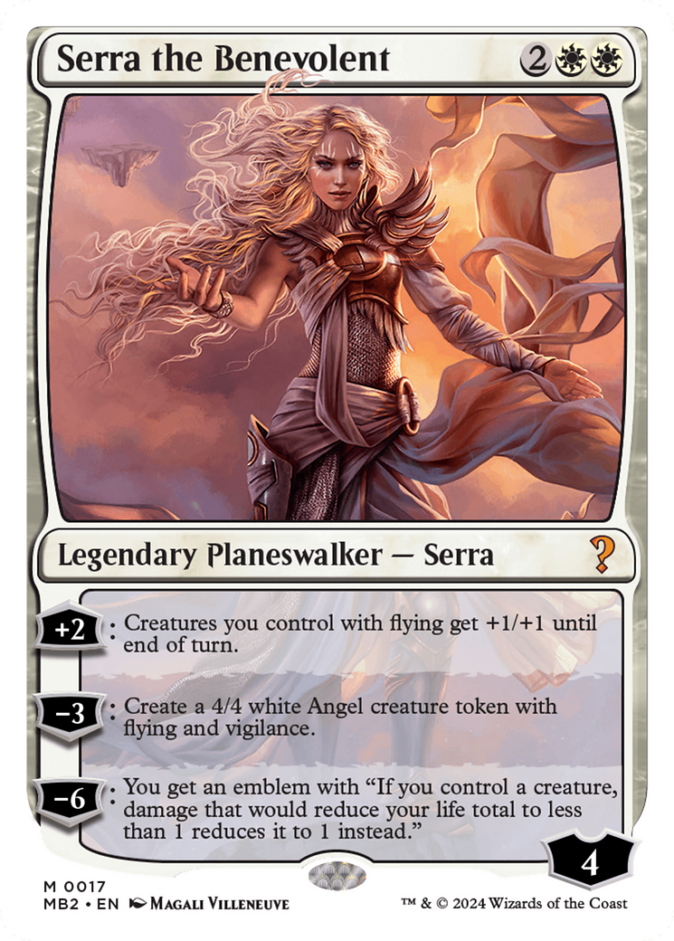 Serra the Benevolent (White Border) [Mystery Booster 2] | Silver Goblin