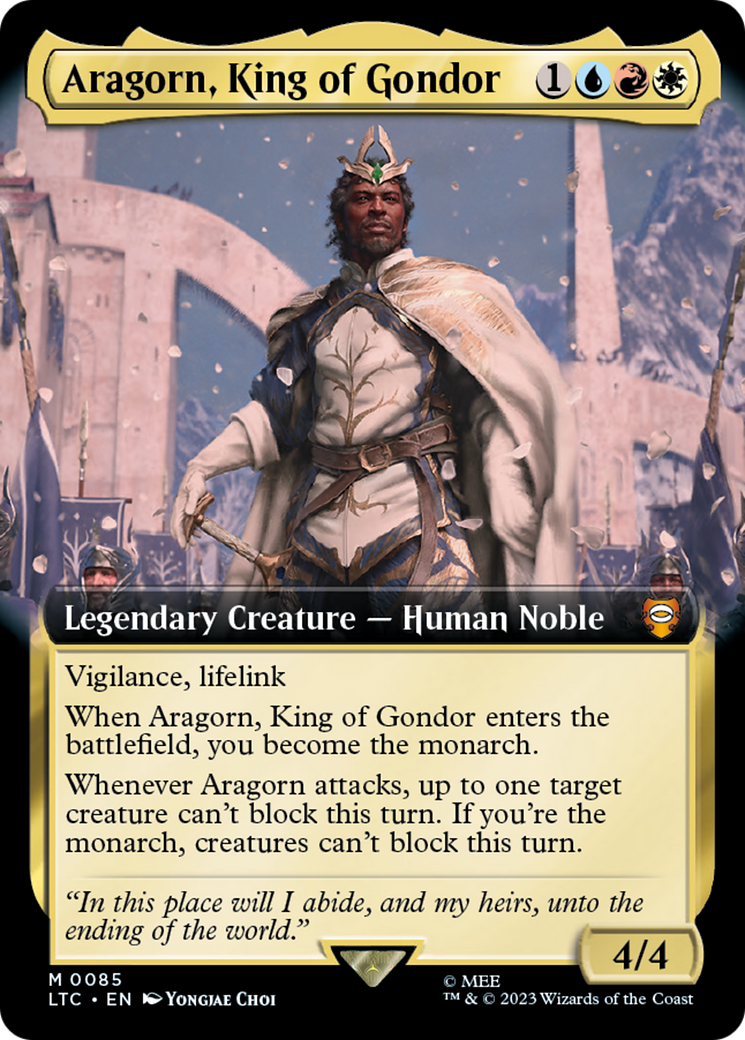 Aragorn, King of Gondor (Extended Art) [The Lord of the Rings: Tales of Middle-Earth Commander] | Silver Goblin