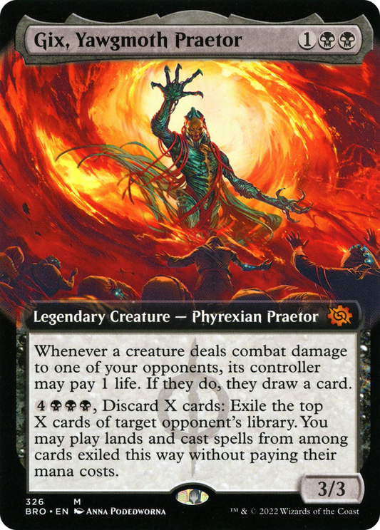 Gix, Yawgmoth Praetor (Extended Art) [The Brothers' War]