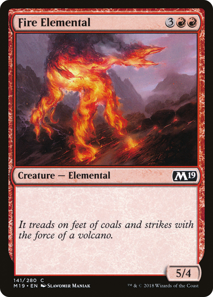 Fire Elemental [Core Set 2019] | Silver Goblin