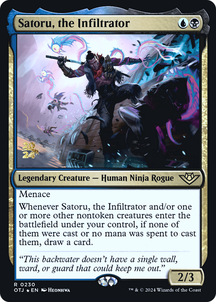 Satoru, the Infiltrator [Outlaws of Thunder Junction Prerelease Promos] | Silver Goblin