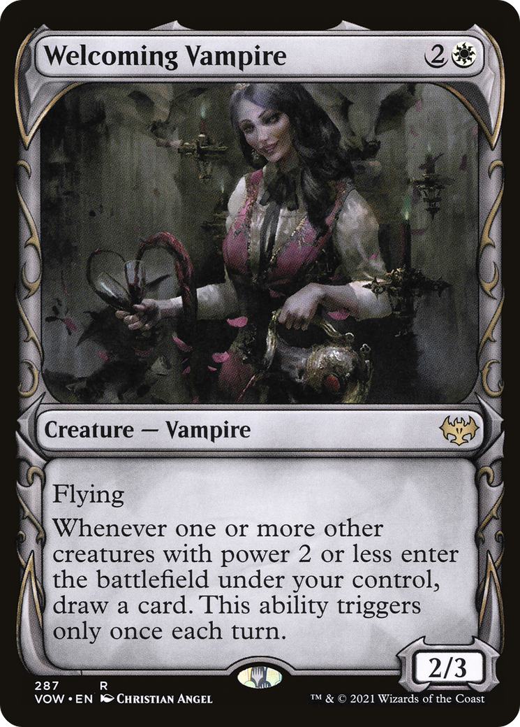 Welcoming Vampire (Showcase Fang Frame) [Innistrad: Crimson Vow] | Silver Goblin