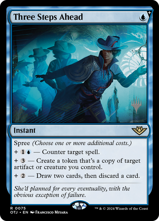 Three Steps Ahead (Promo Pack) [Outlaws of Thunder Junction Promos] Foil