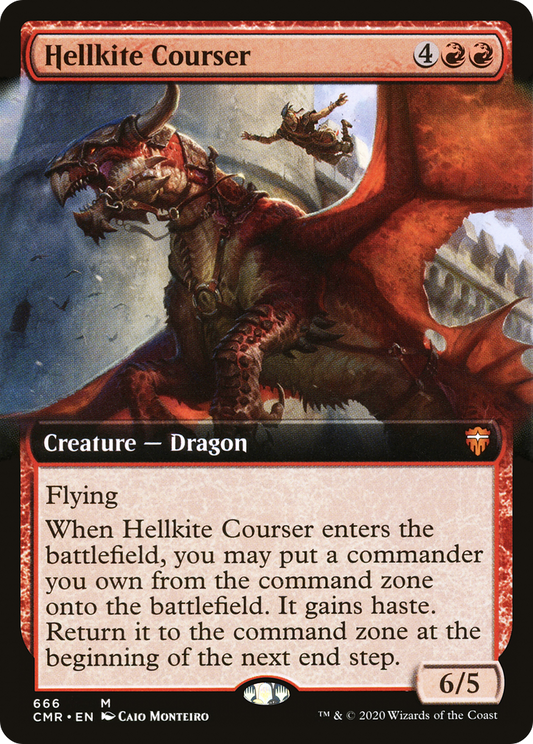 Hellkite Courser (Extended Art) [Commander Legends] Foil