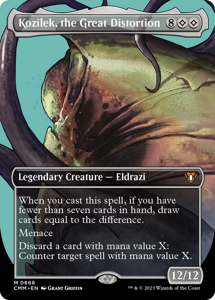 Kozilek, the Great Distortion (Borderless Profile) [Commander Masters] Foil