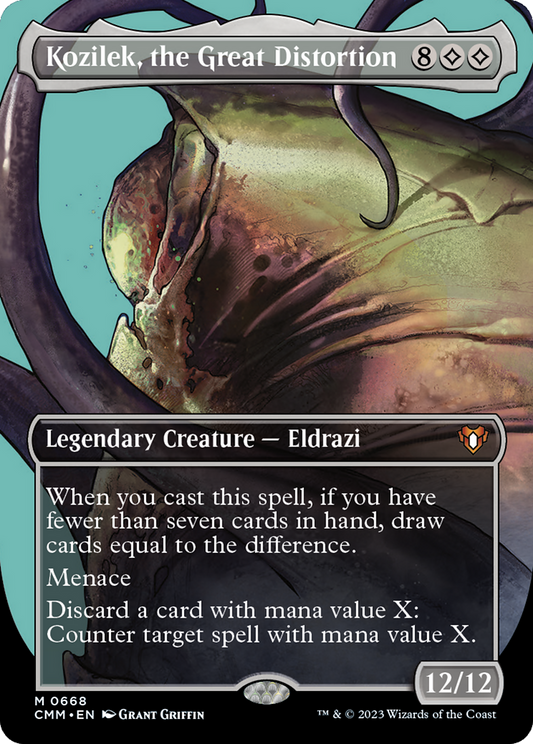Kozilek, the Great Distortion (Borderless Profile) [Commander Masters] Foil
