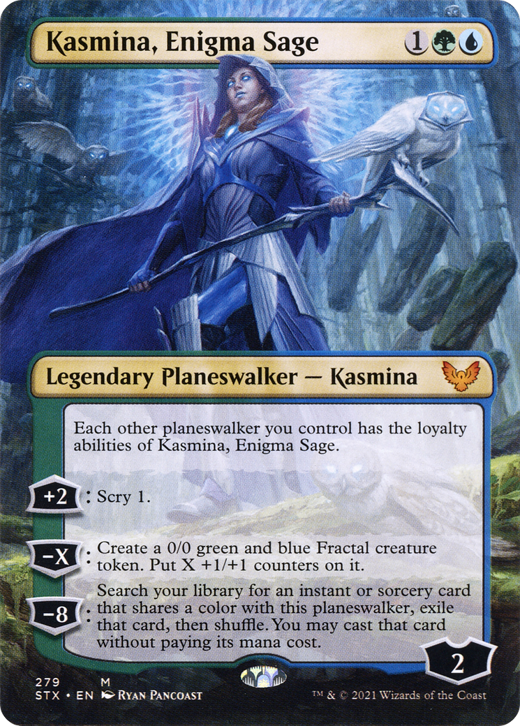 Kasmina, Enigma Sage (Borderless) [Strixhaven: School of Mages] Foil