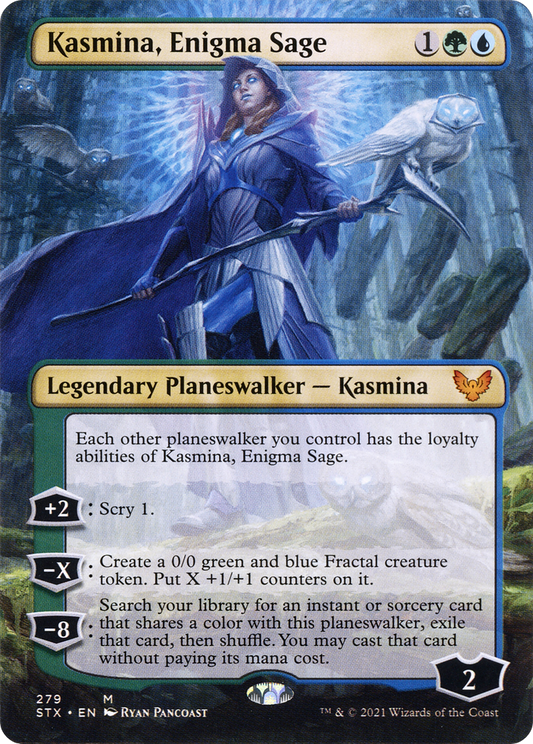 Kasmina, Enigma Sage (Borderless) [Strixhaven: School of Mages] Foil