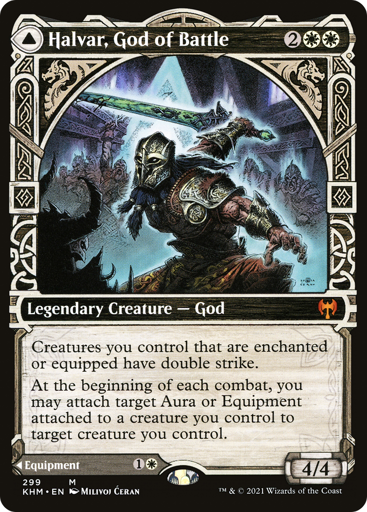 Halvar, God of Battle // Sword of the Realms (Showcase) [Kaldheim] Foil