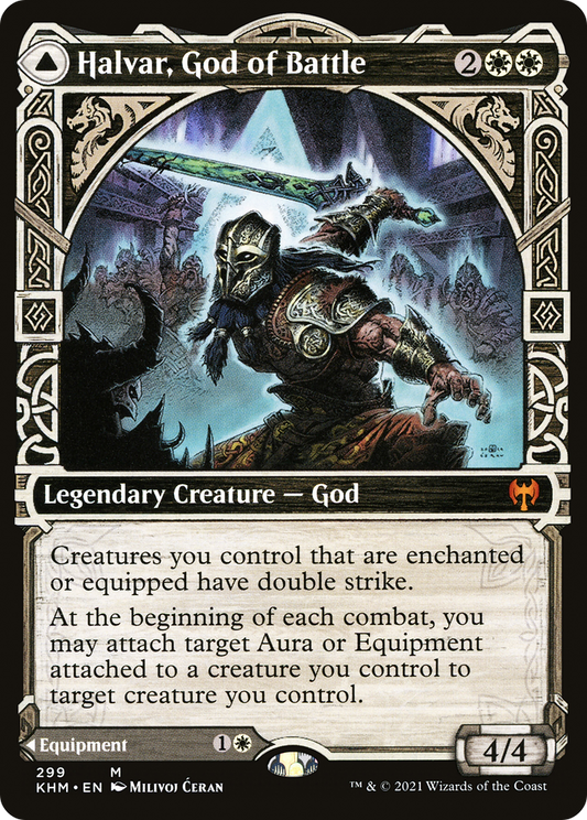 Halvar, God of Battle // Sword of the Realms (Showcase) [Kaldheim] Foil