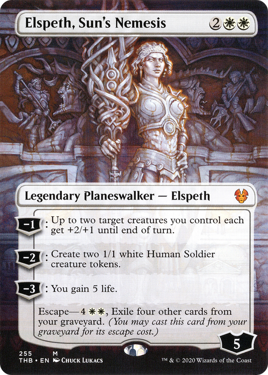 Elspeth, Sun's Nemesis (Borderless) [Theros Beyond Death] Foil
