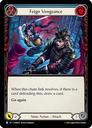 Feign Vengeance (Blue) (PEN036) Rainbow Foil - Compendium of Rathe