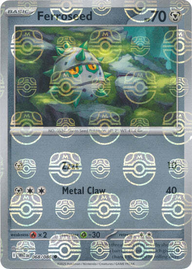Ferroseed (Master Ball Pattern) (68) Reverse Holofoil - White Flare