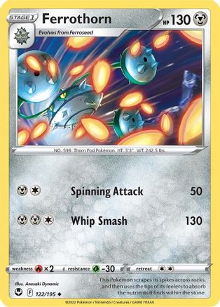 Ferrothorn (122) Reverse Holofoil - Silver Tempest