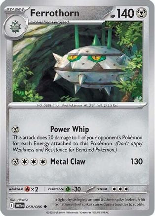 Ferrothorn (69) Reverse Holofoil - White Flare
