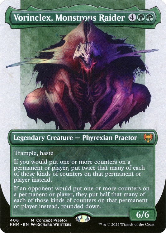 Vorinclex, Monstrous Raider (Borderless Concept Praetors) [Phyrexia: All Will Be One] Foil