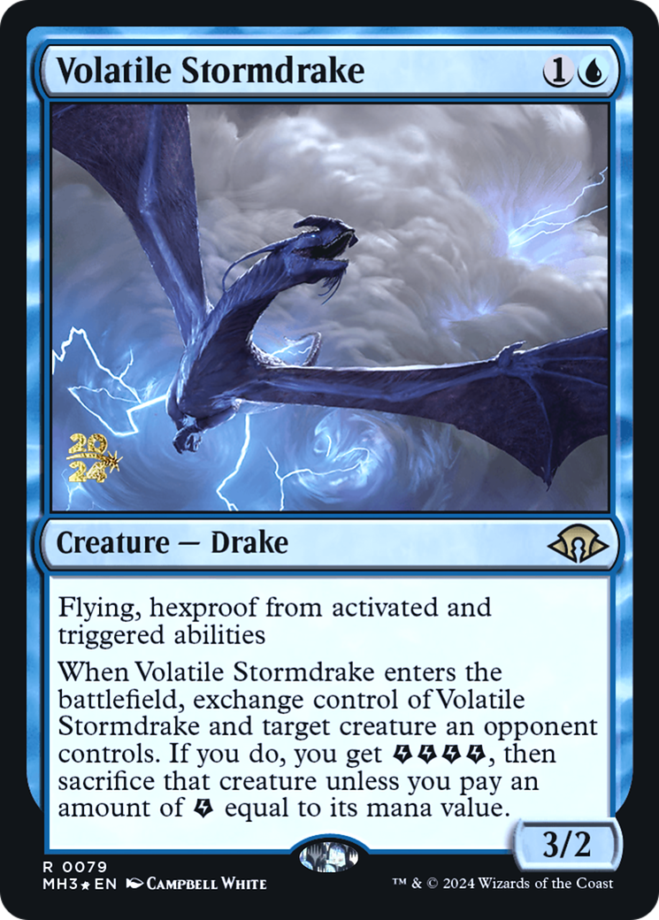 Volatile Stormdrake [Modern Horizons 3 Prerelease Promos] | Silver Goblin