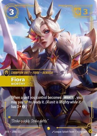 Fiora – Worthy (Alternate Art) (180a) Foil - Spiritforged