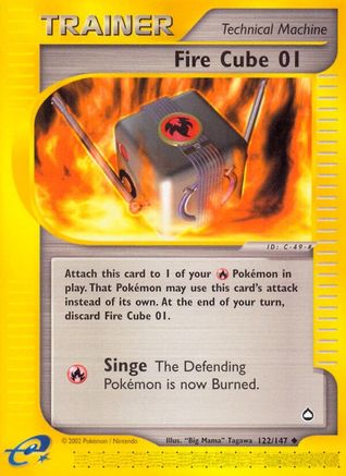 Fire Cube (122) Reverse Holofoil - Aquapolis