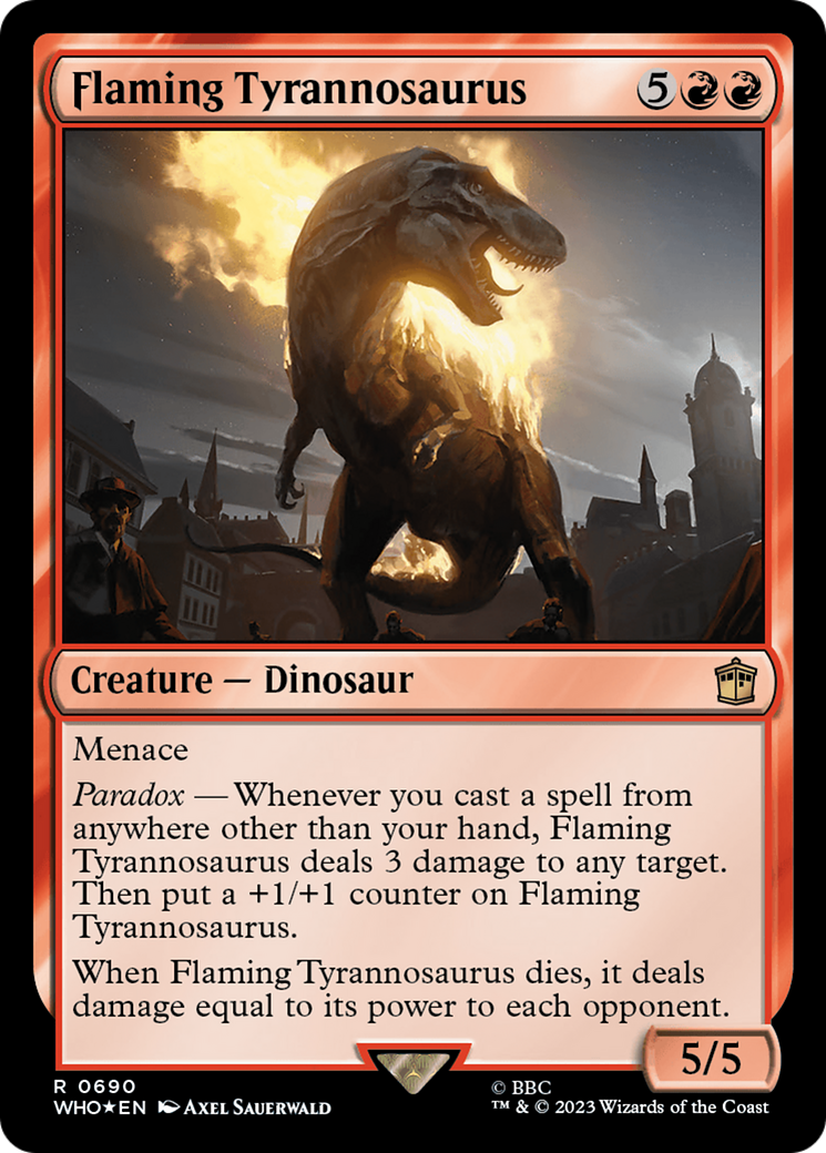 Flaming Tyrannosaurus (690) Surge Foil - Doctor Who