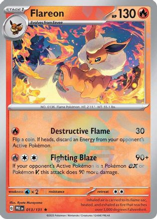 Flareon (Poke Ball Pattern) (13) Reverse Holofoil - Prismatic Evolutions
