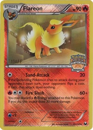 Flareon (Regional Championships) [Staff] (12) Reverse Holofoil - League & Championship Cards