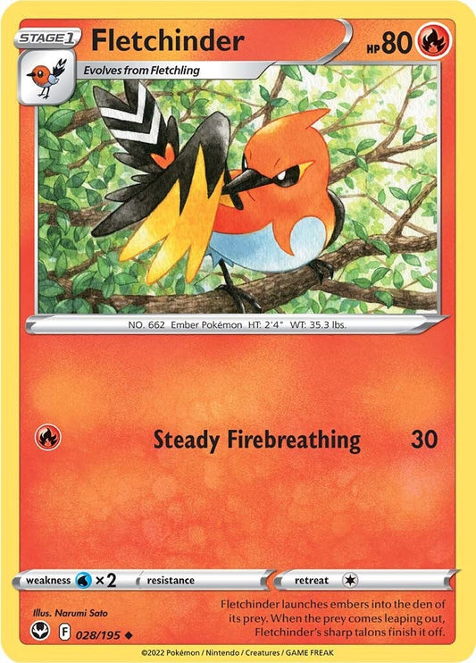 Fletchinder (28) Reverse Holofoil - Silver Tempest