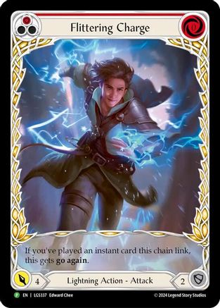 Flittering Charge (Red) (Extended Art) (LGS337) Rainbow Foil - Flesh and Blood: Promo Cards