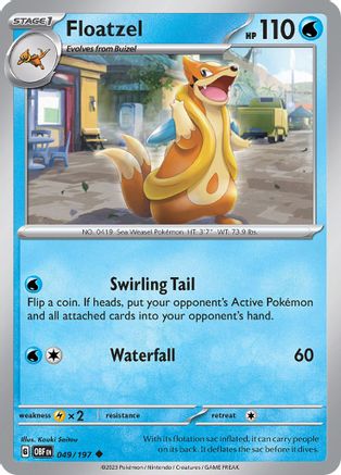 Floatzel (49) Reverse Holofoil - Obsidian Flames