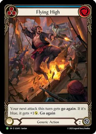 Flying High (Blue) (Extended Art) (LGS413) Rainbow Foil - Flesh and Blood: Promo Cards
