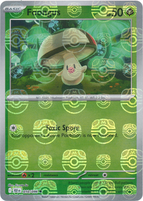 Foongus (Master Ball Pattern) (10) Reverse Holofoil - Black Bolt