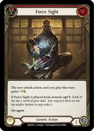 Force Sight (Red) (ARC206) (1st Edition) Rainbow Foil - Arcane Rising
