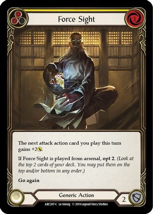 Force Sight (Yellow) (ARC207) (1st Edition) Rainbow Foil - Arcane Rising