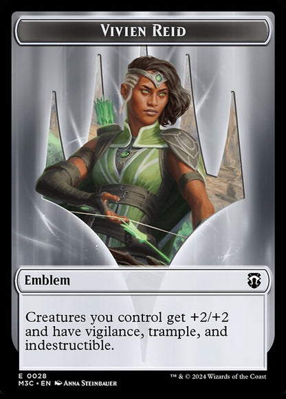 Forest Dryad // Emblem – Vivien Reid (19/28) Ripple Foil - Commander: Modern Horizons 3 Tokens