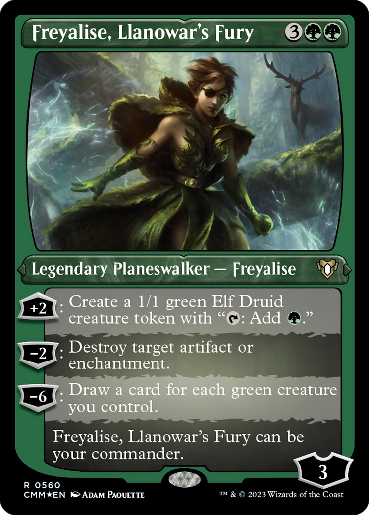 Freyalise, Llanowar's Fury (560) Etched Foil - Commander Masters