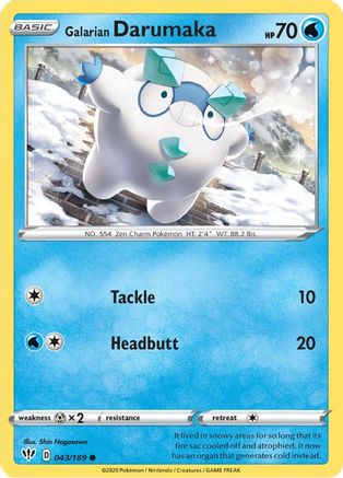 Galarian Darumaka (43) Reverse Holofoil - Darkness Ablaze