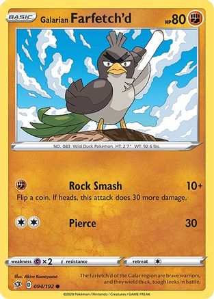 Galarian Farfetch'd (94) Reverse Holofoil - Rebel Clash