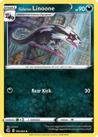 Galarian Linoone (160) Reverse Holofoil - Fusion Strike