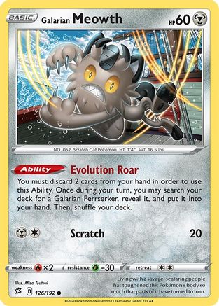 Galarian Meowth (126) Reverse Holofoil - Rebel Clash