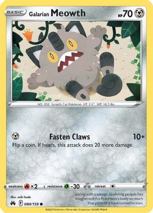 Galarian Meowth (84) - Crown Zenith