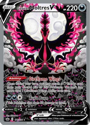 Galarian Moltres V (Alternate Full Art) (177) Holofoil - Chilling Reign
