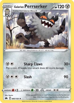Galarian Perrserker (85) Reverse Holofoil - Crown Zenith