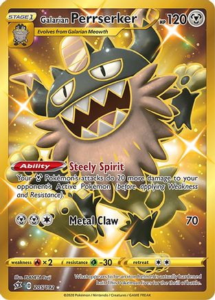 Galarian Perrserker (Gold) (205) Holofoil - Rebel Clash