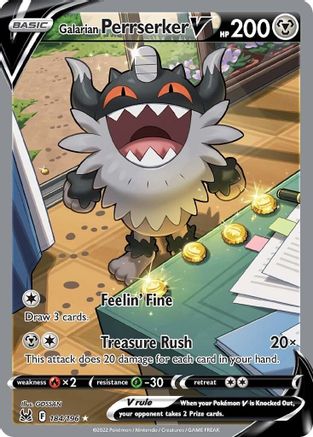 Galarian Perrserker V (Full Art) (184) Holofoil - Lost Origin