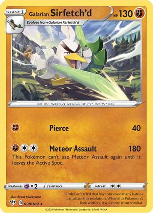 Galarian Sirfetch'd (Cracked Ice holo) (Deck Exclusives) (98) Holofoil - Rebel Clash
