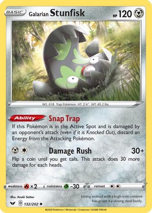 Galarian Stunfisk (132) Reverse Holofoil - Sword & Shield