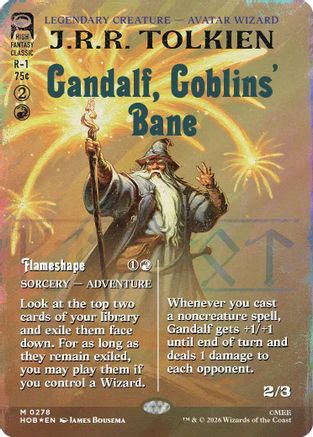Gandalf, Goblins' Bane // Flameshape (Book Cover) (278) Surge Foil - The Hobbit