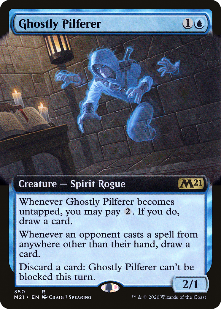 Ghostly Pilferer (Extended Art) (350) - Core Set 2021 Foil